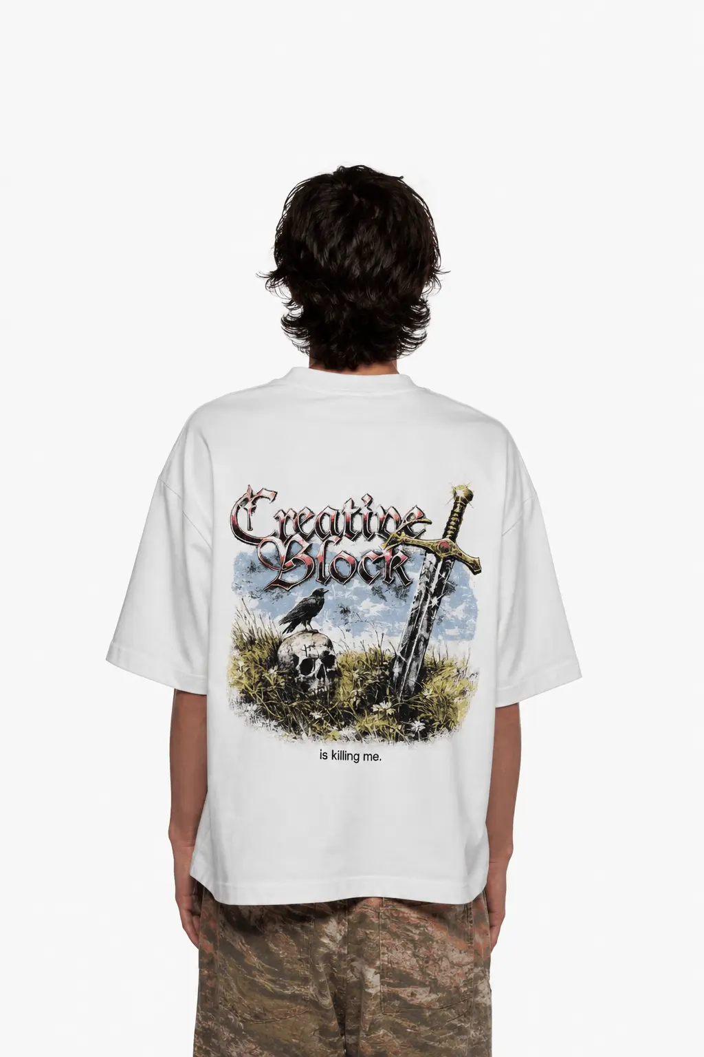 Creatine Block "Is Killing Me" Oversized Tee – White